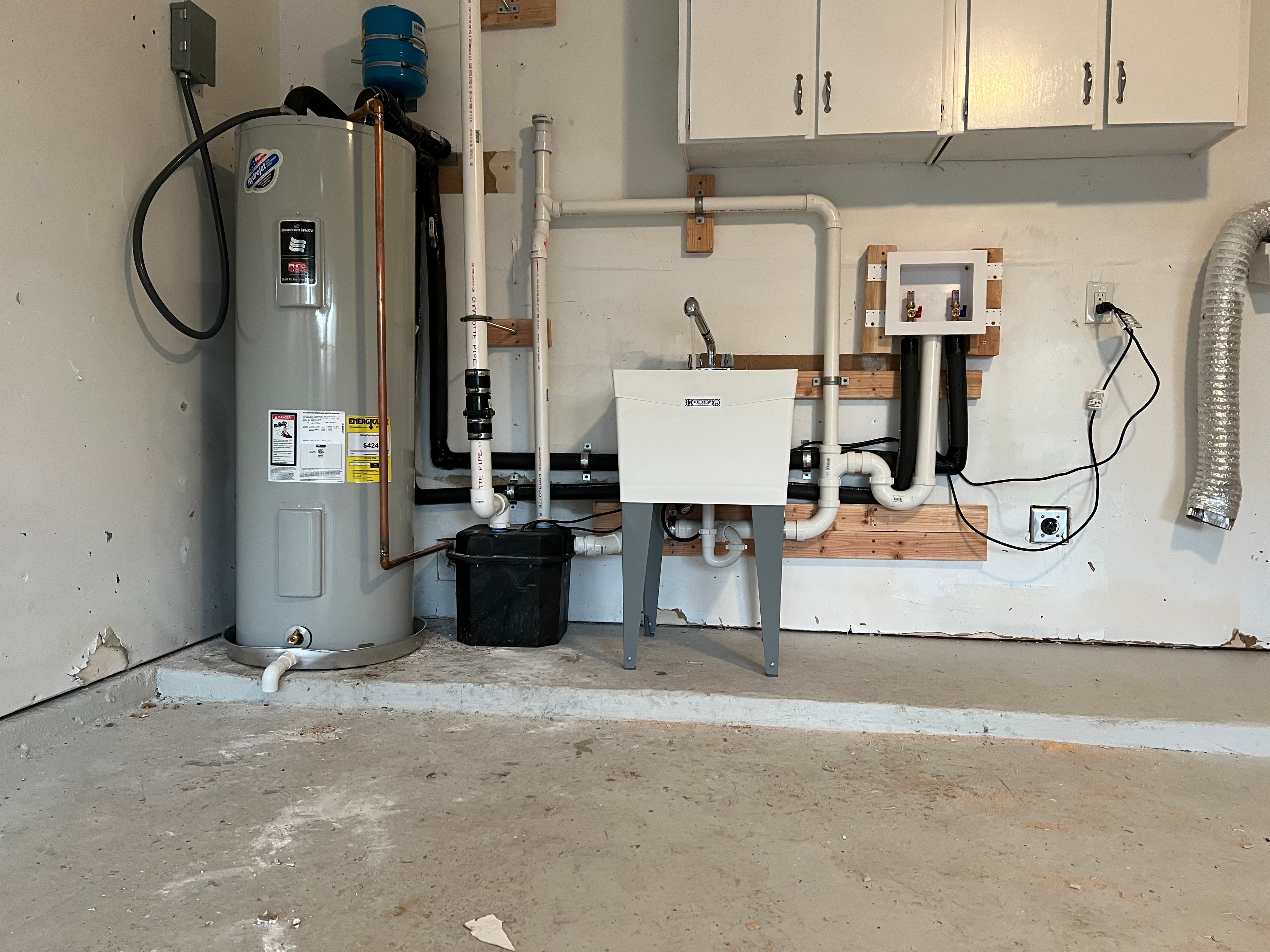 Water heater and plumbing system installation