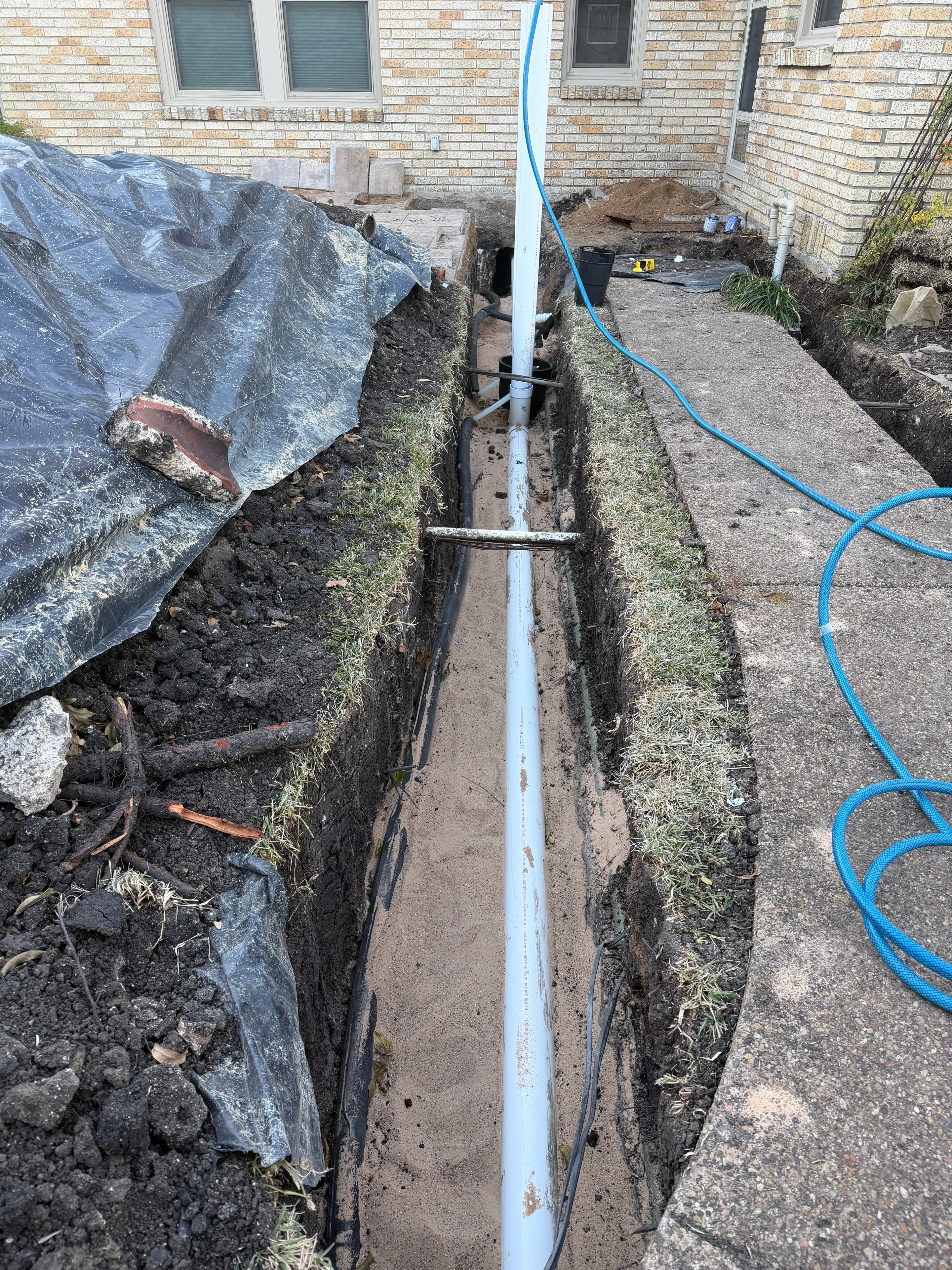 Foundation drainage pipe installation